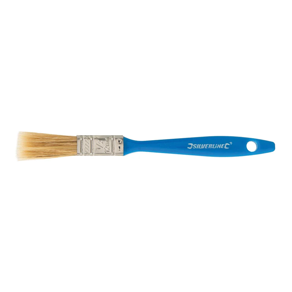 Silverline 12mm Disposable Paint Brush Pure Bristles Polymer Handle
