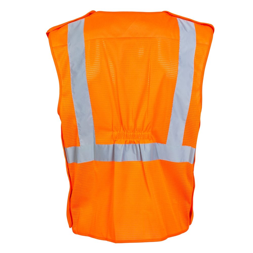 Supertouch Hi Vis Orange Mesh Vest with Reflective Strips for Workwear