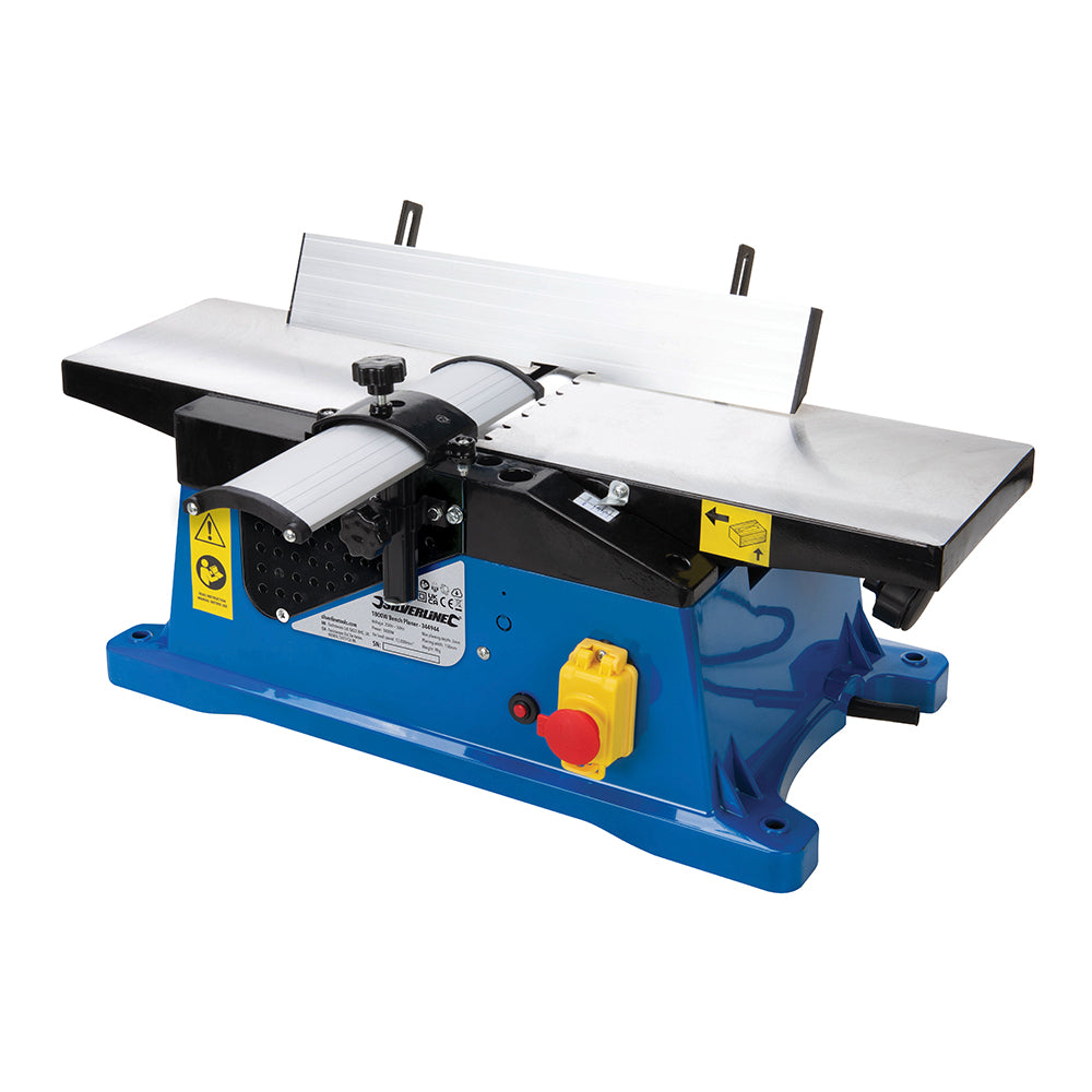 Silverline 1800W Bench Planer Adjustable Fence 90-135Â° Max Depth 3mm