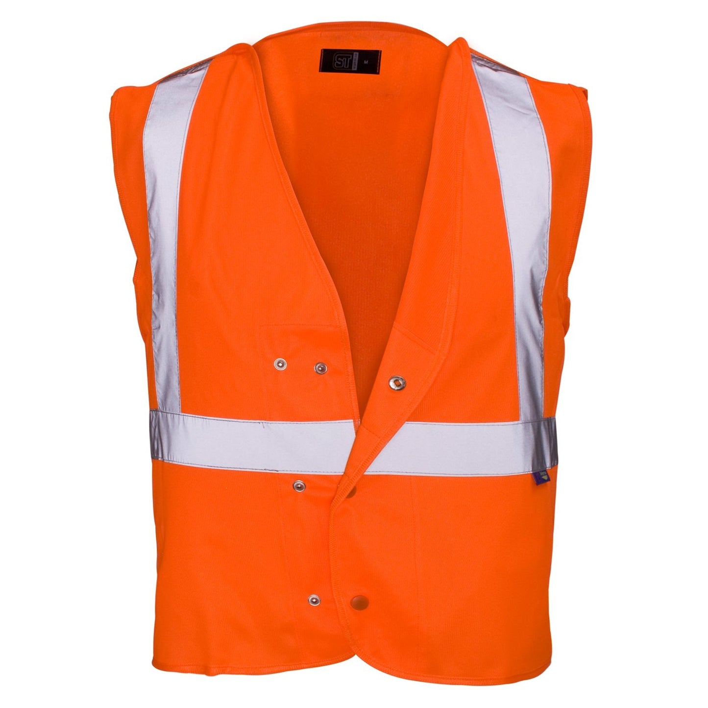 Supertouch Hi Vis Orange Underground Tracker Vest Double Breasted Fastening