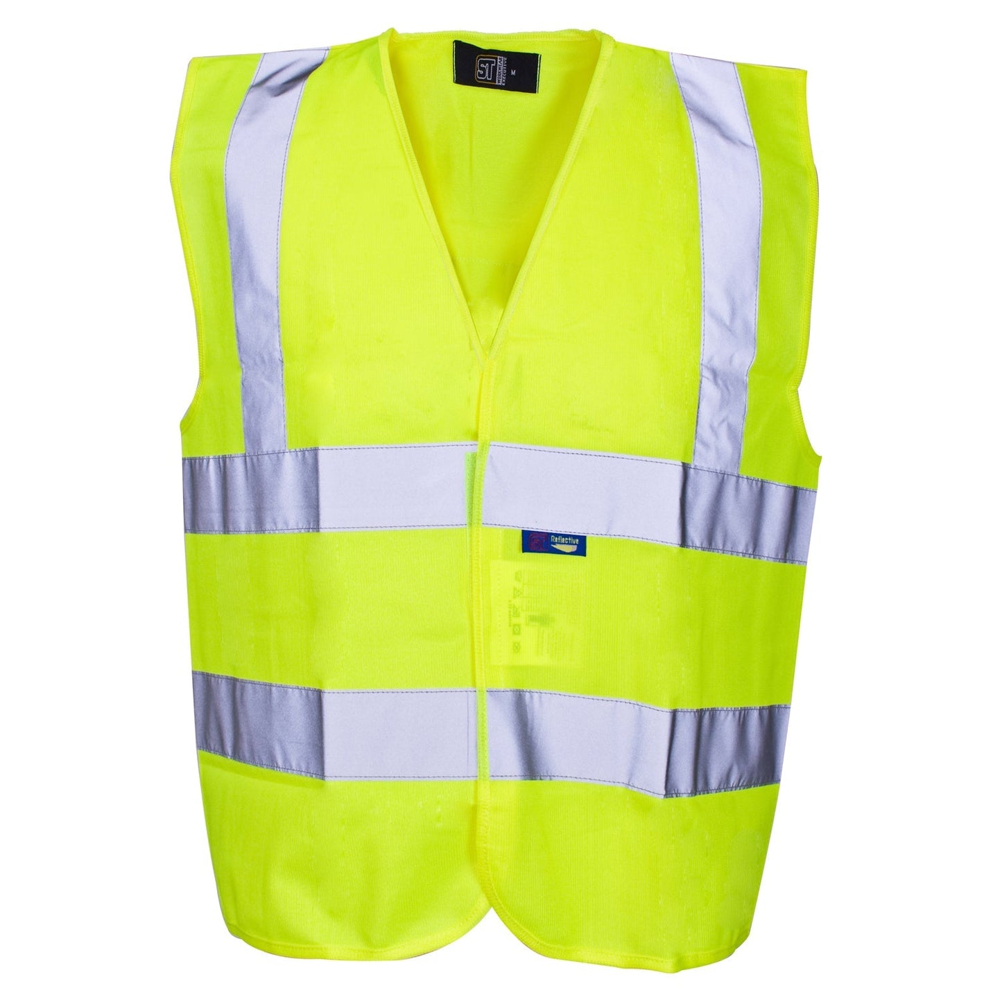Supertouch Hi Vis Yellow Builders Vest Short Length Polyester Velcro Fastening