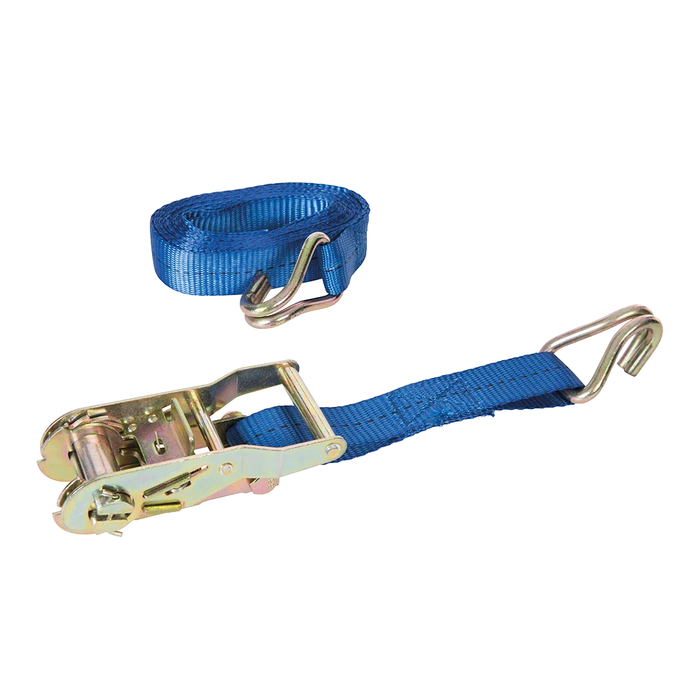 Silverline 4m Ratchet Tie Down Strap J-Hook 30mm 400kg Capacity Weather-Resist.