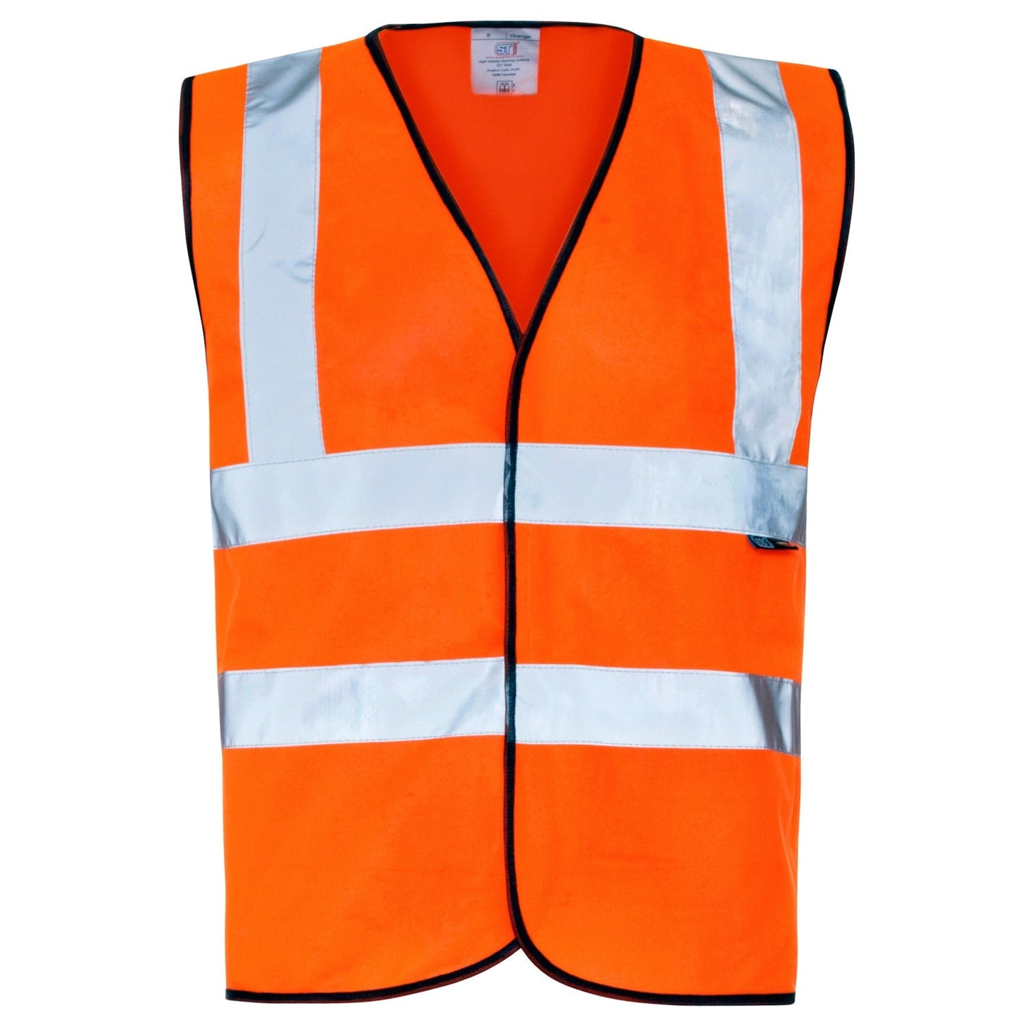 Supertouch Hi Vis Orange Velcro Vest Class 2 2 Band & Brace Workwear