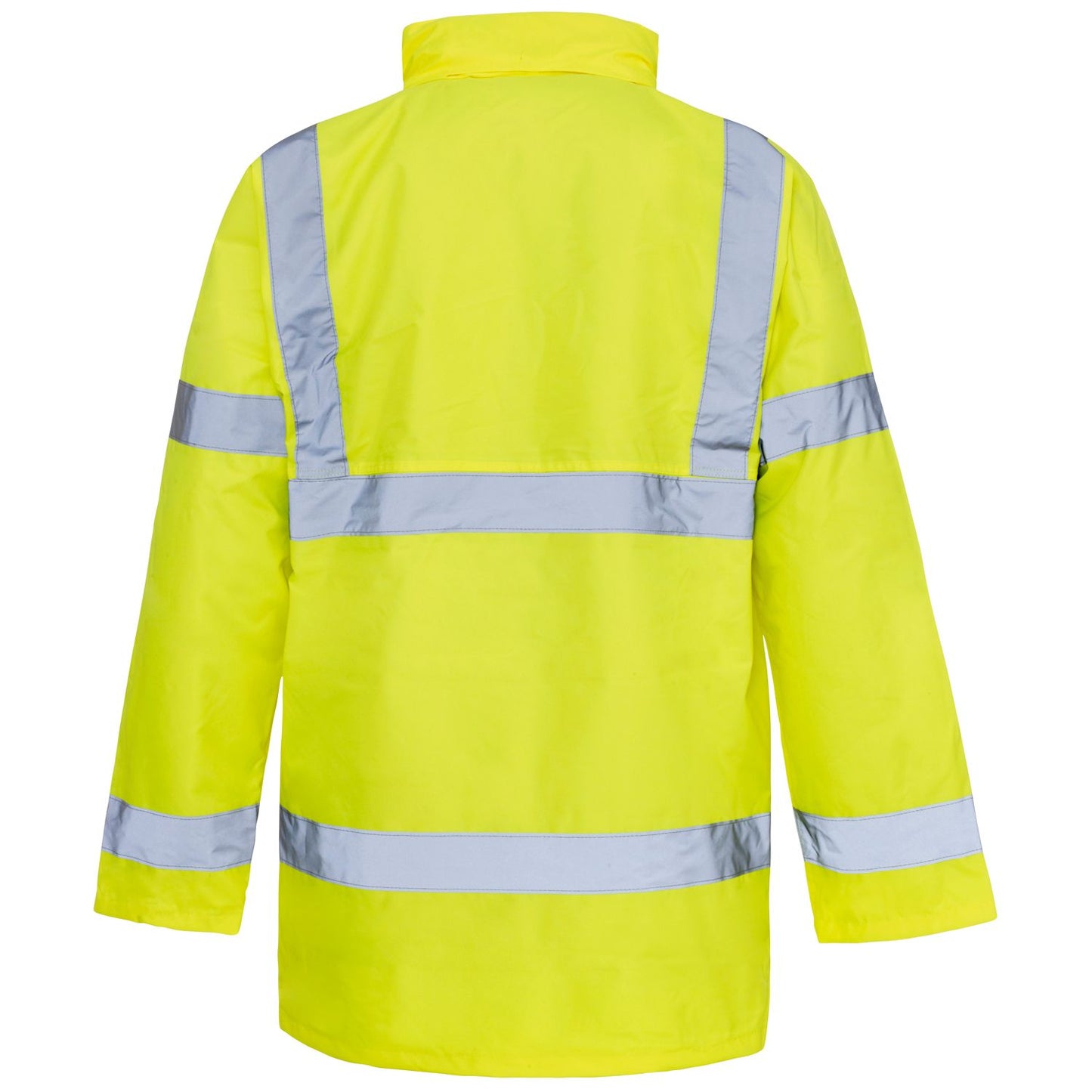 Supertouch Hi Vis Yellow Parka Class 3 Waterproof Heavy Duty 2-Way Zip