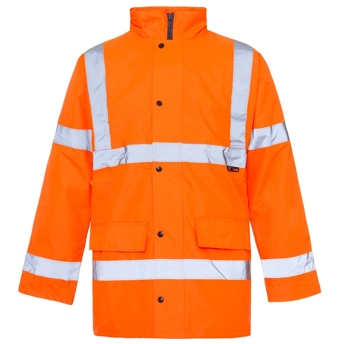 Supertouch Hi Vis Orange Parka Class 3 Waterproof Heavy Duty 2-Way Zip