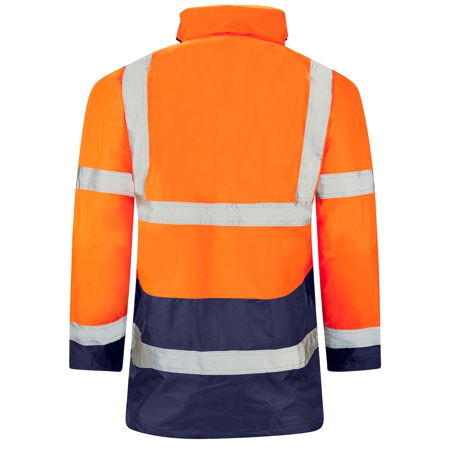 Supertouch Hi Vis Orange 2 Tone Parka with Heavy Duty Zip and Concealed Hood