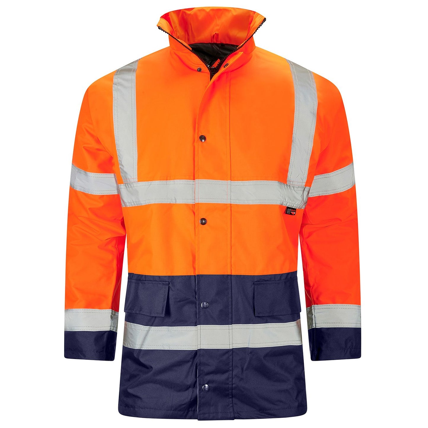 Supertouch Hi Vis Orange 2 Tone Parka with Heavy Duty Zip and Concealed Hood