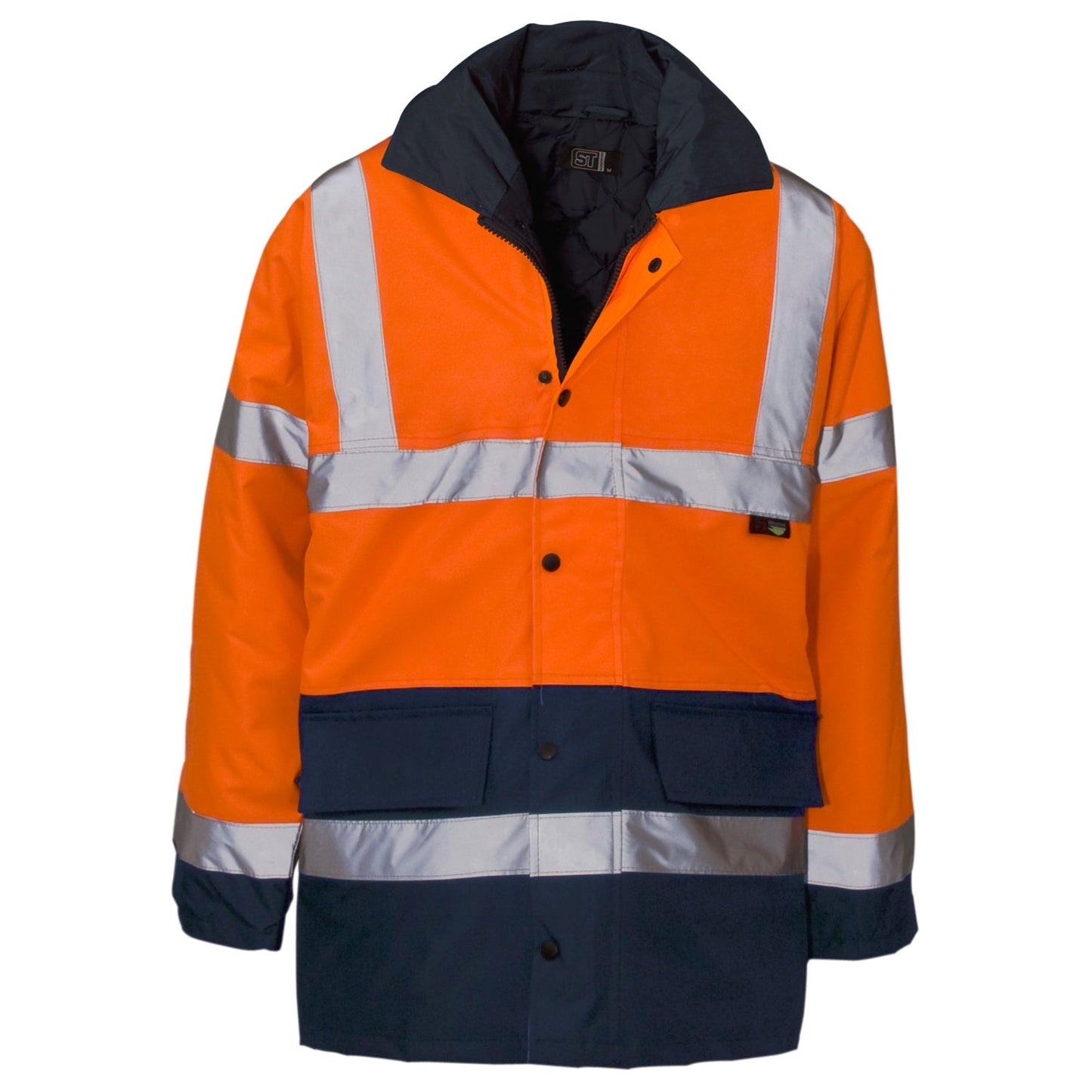 Supertouch Hi Vis Orange 2 Tone Parka with Heavy Duty Zip and Concealed Hood