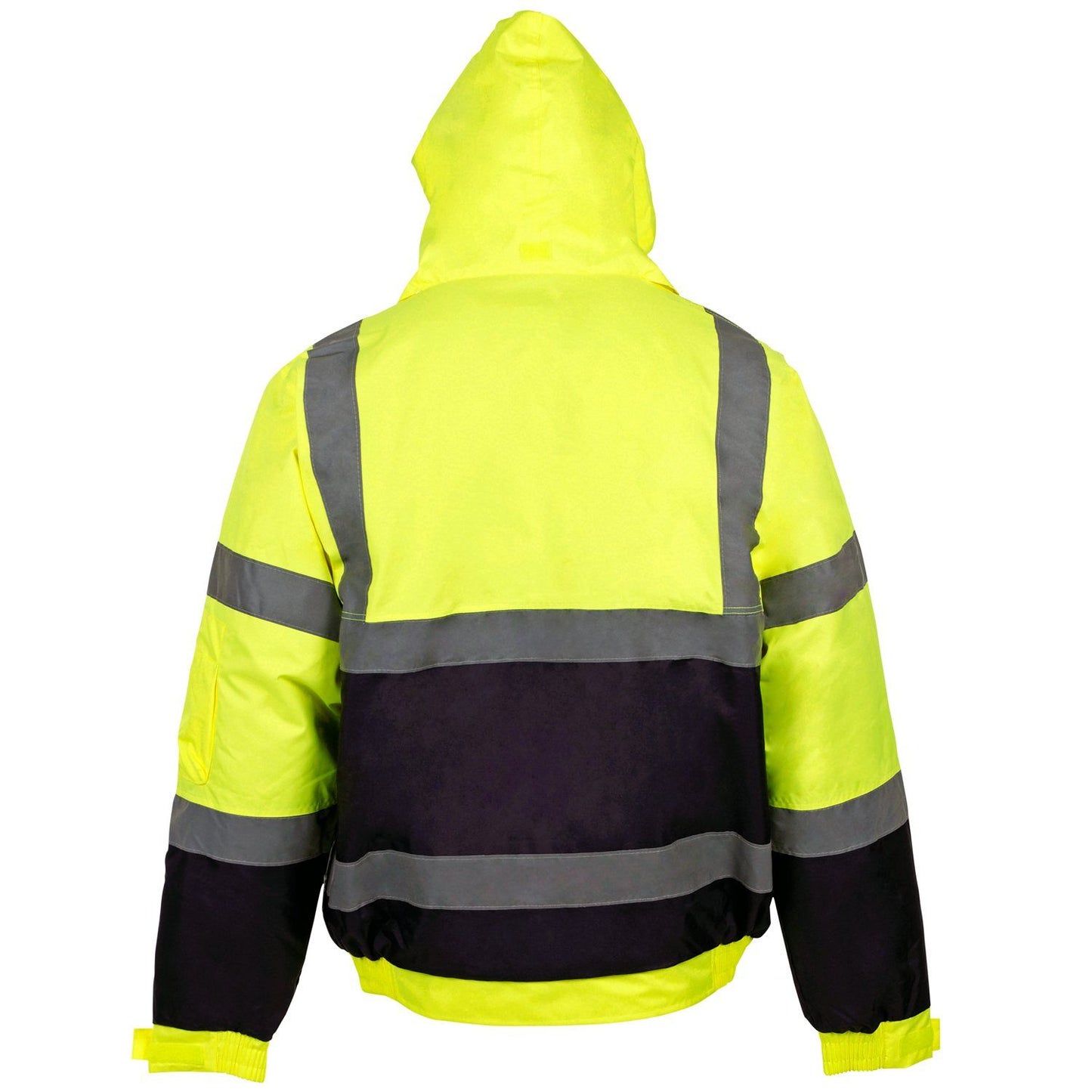 Supertouch Hi Vis Yellow 2 Tone Bomber Jacket Heavy-Duty Zip Storm Flap