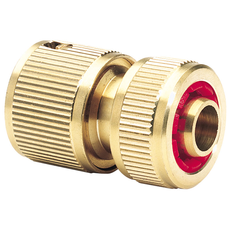 Draper Brass Hose Connector with Water Stop 1/2" for Garden Hose and Taps
