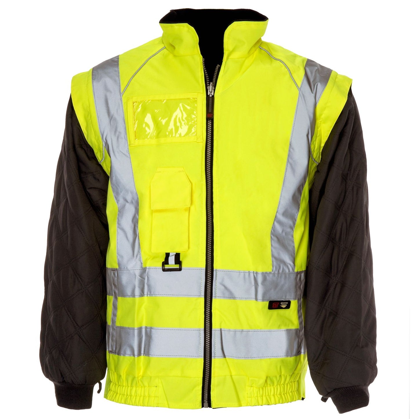 Supertouch Hi Vis Yellow 7 in 1 Parka with Detachable Sleeves & Hood