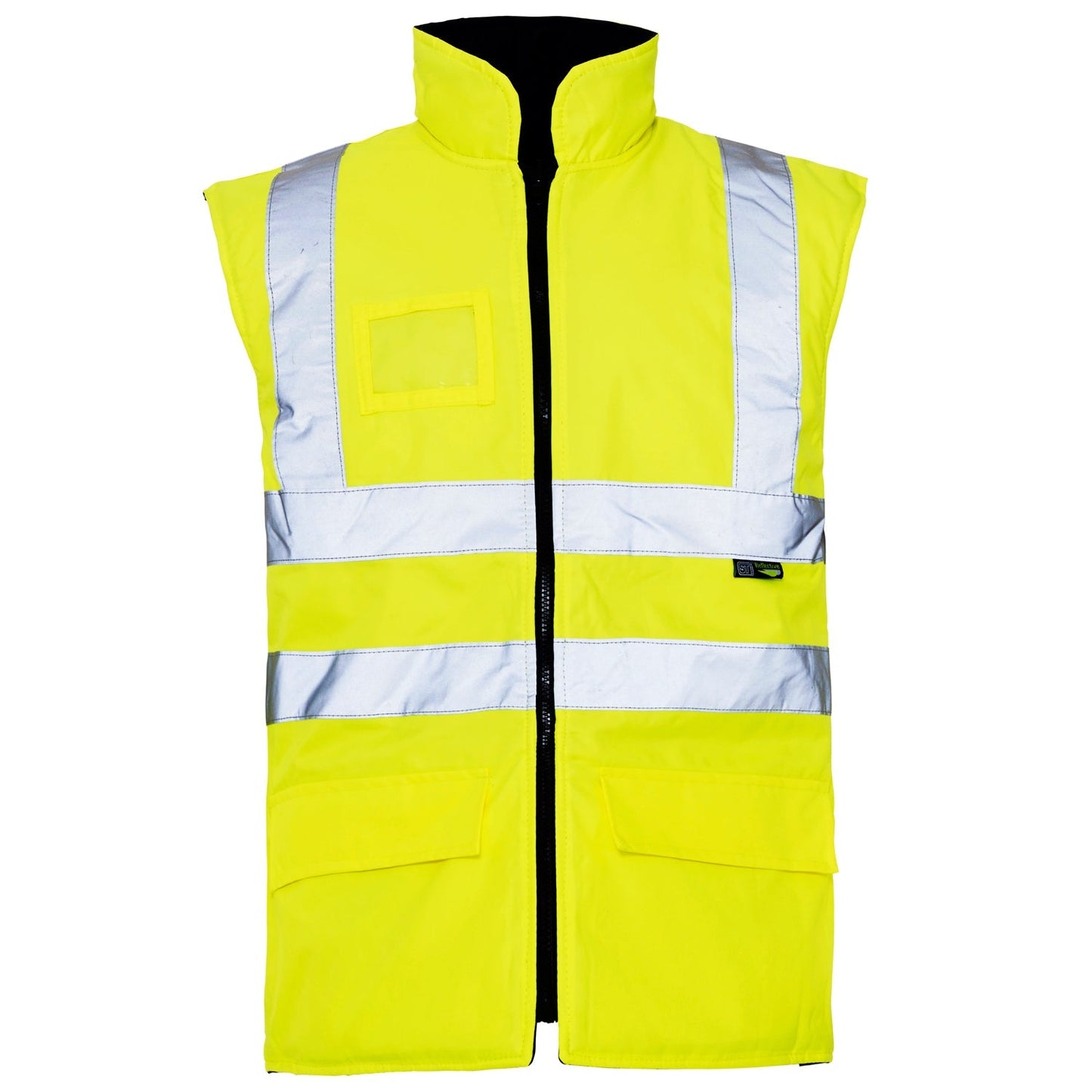 Supertouch Hi Vis Yellow Reversible Bodywarmer with Quilted Lining