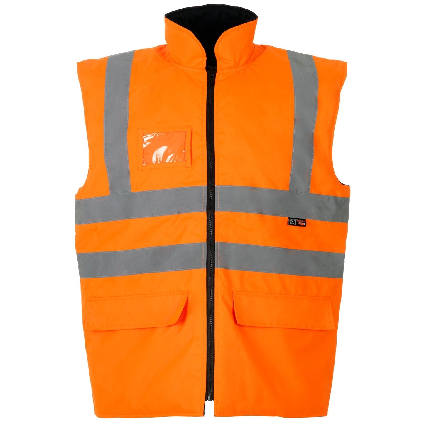 Supertouch Hi Vis Orange Reversible Bodywarmer with Quilted Lining