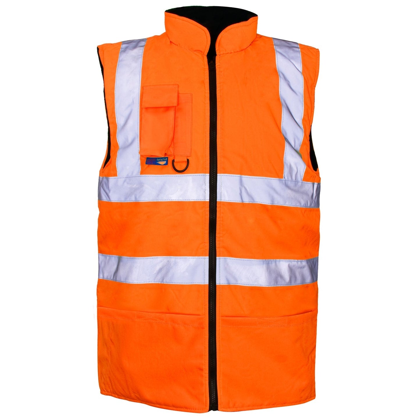Supertouch Hi Vis Orange Reversible Bodywarmer Fleece Lined Heavy Duty Padding