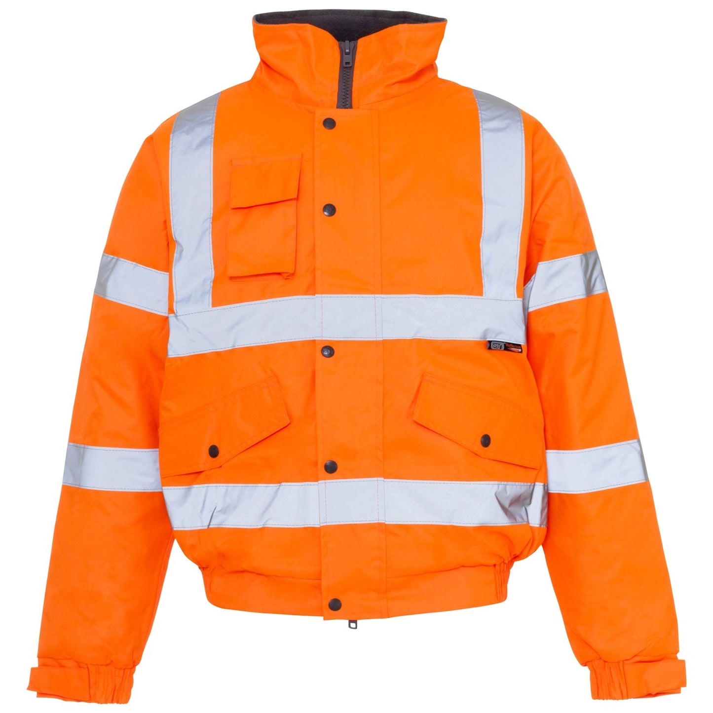 Supertouch Hi Vis Orange Storm Bomber Jacket with Fleece Lining and Hood