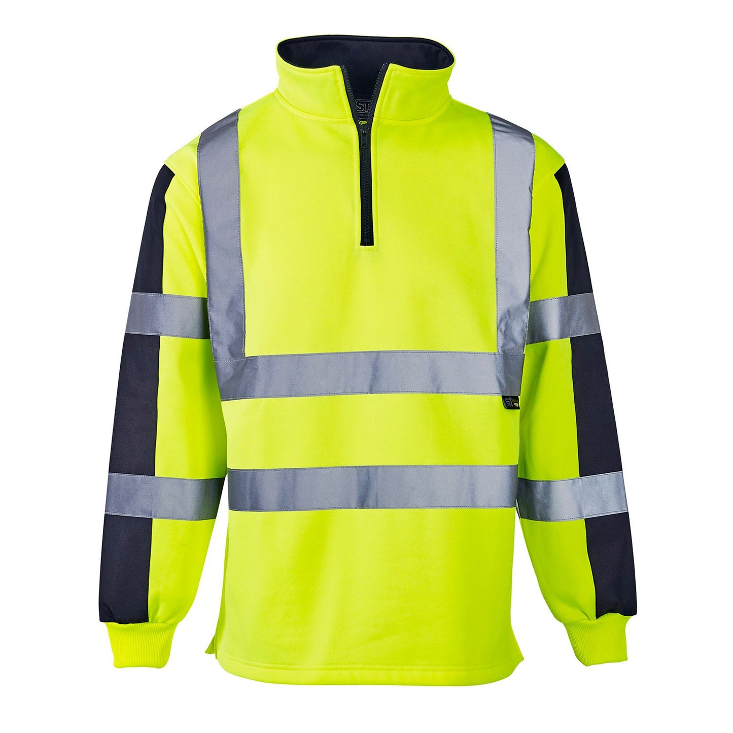 Supertouch Hi Vis 2 Tone Yellow Rugby Shirt Class 2 Reflective Safety Wear
