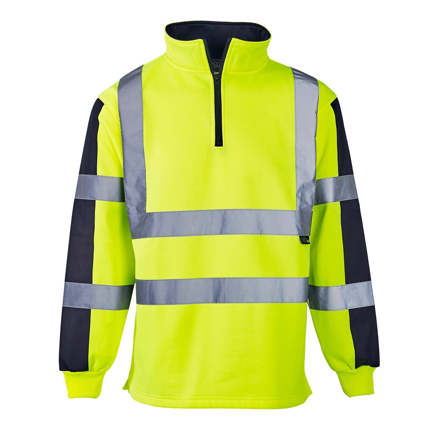 Supertouch Hi Vis 2 Tone Yellow Rugby Shirt Class 2 Reflective Safety Wear