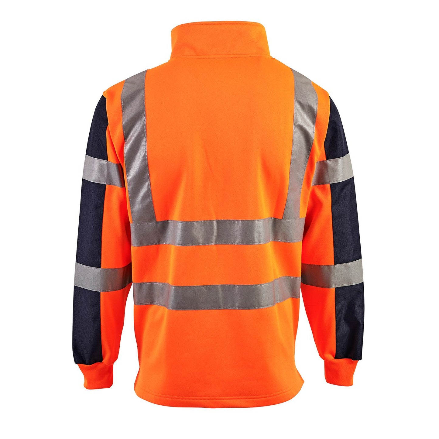 Supertouch Hi Vis Orange Rugby Shirt Class 2 Reflective 1/4 Zip Collar