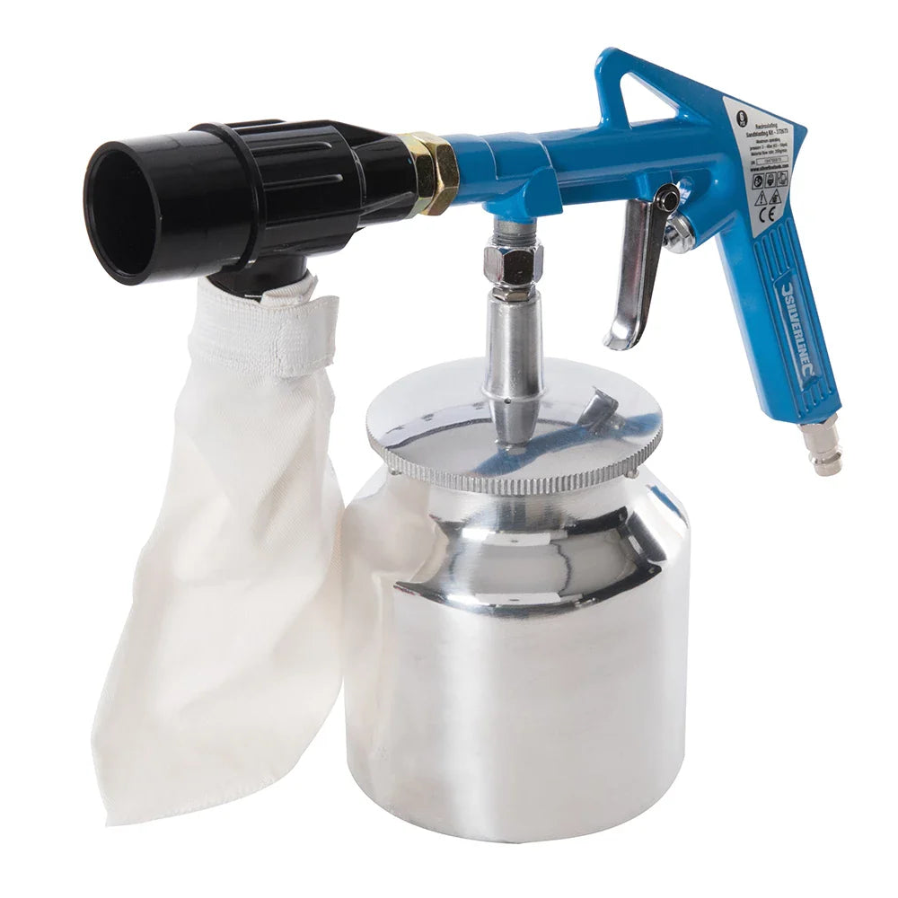 Silverline 6Pce Recirculating Sandblasting Kit with Grit Gun & Nozzles