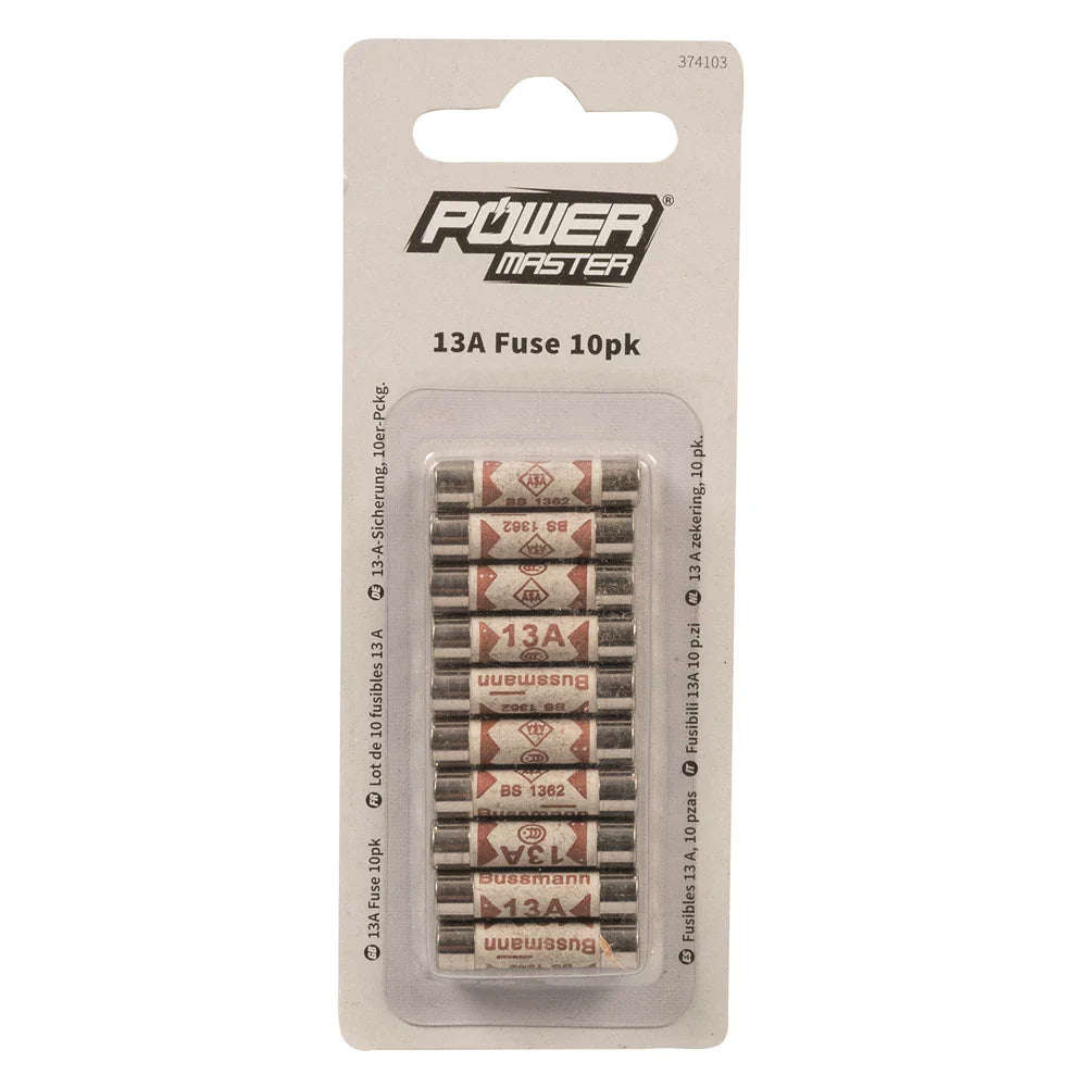 Powermaster 10 Pack 13A Fuses ASTA Approved BS1362 Circuit Protection
