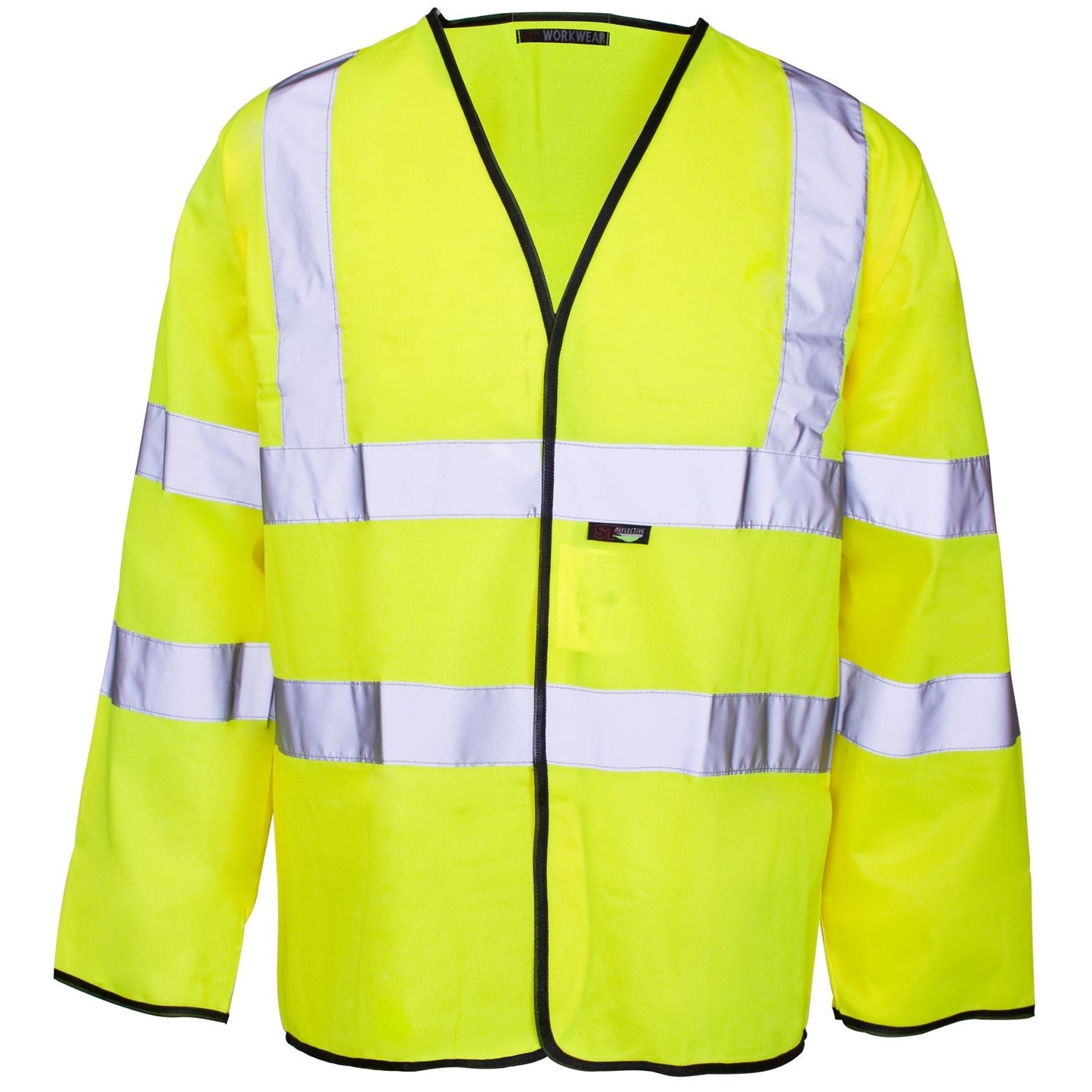 Supertouch Hi Vis Yellow Long Sleeve Velcro Vest Class 3 Safety Wear