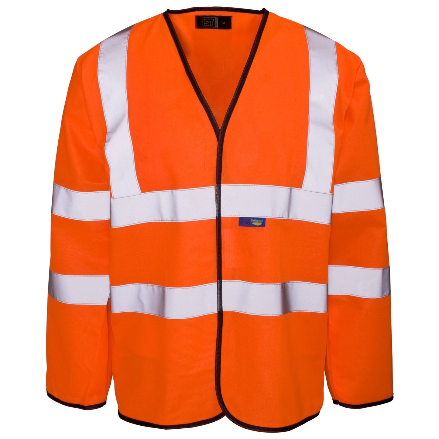 Supertouch Hi Vis Orange Long Sleeve Vest Velcro Class 3 Safety Wear