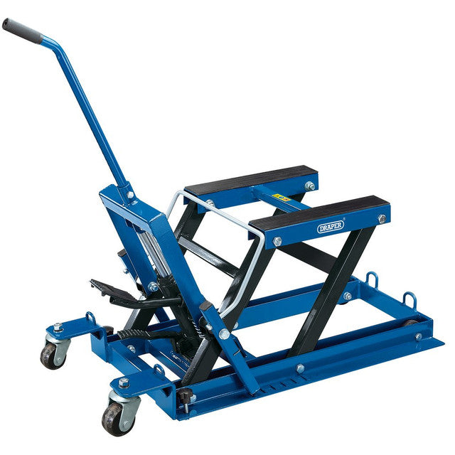 Draper Tools Hydraulic Motorcycle ATV Lift 680kg with Safety Lock & Mats
