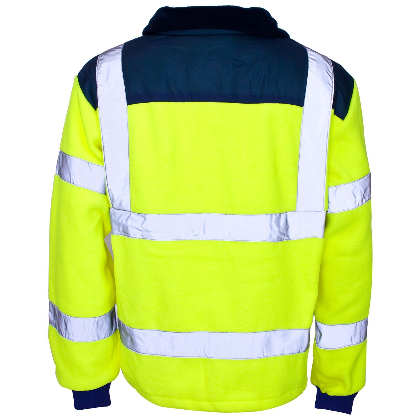 Supertouch Hi Vis Yellow Rain Patch Fleece Jacket with Zip Fastening and Pockets