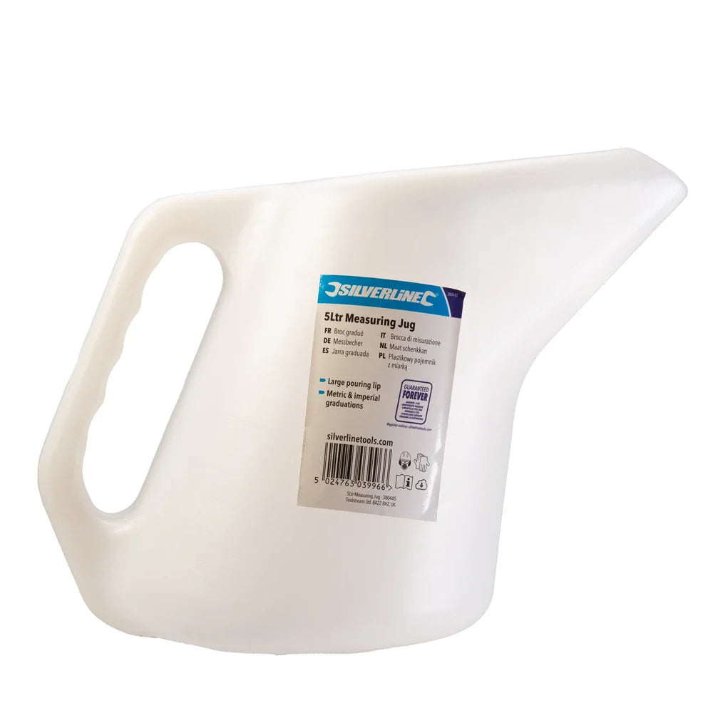 Silverline Measuring Jug 1L Polyethylene with Metric Graduations and Pouring Lip