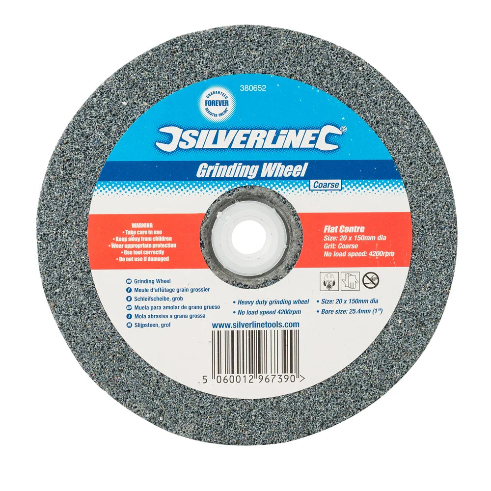 Silverline Aluminium Oxide Grinding Wheel 150mm 60G Fine for Bench Grinders