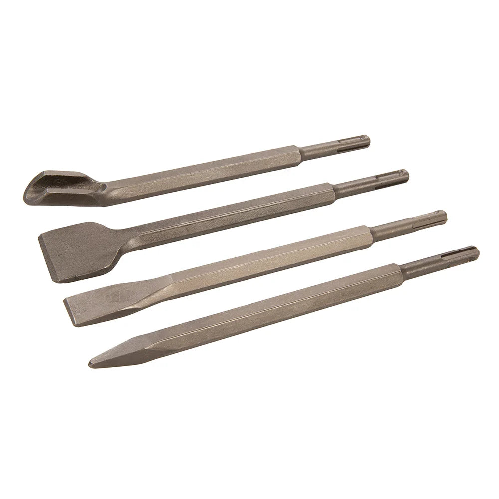GMC SDS Plus Chisel Set 4 Piece Hardened Steel for Masonry Brick Concrete