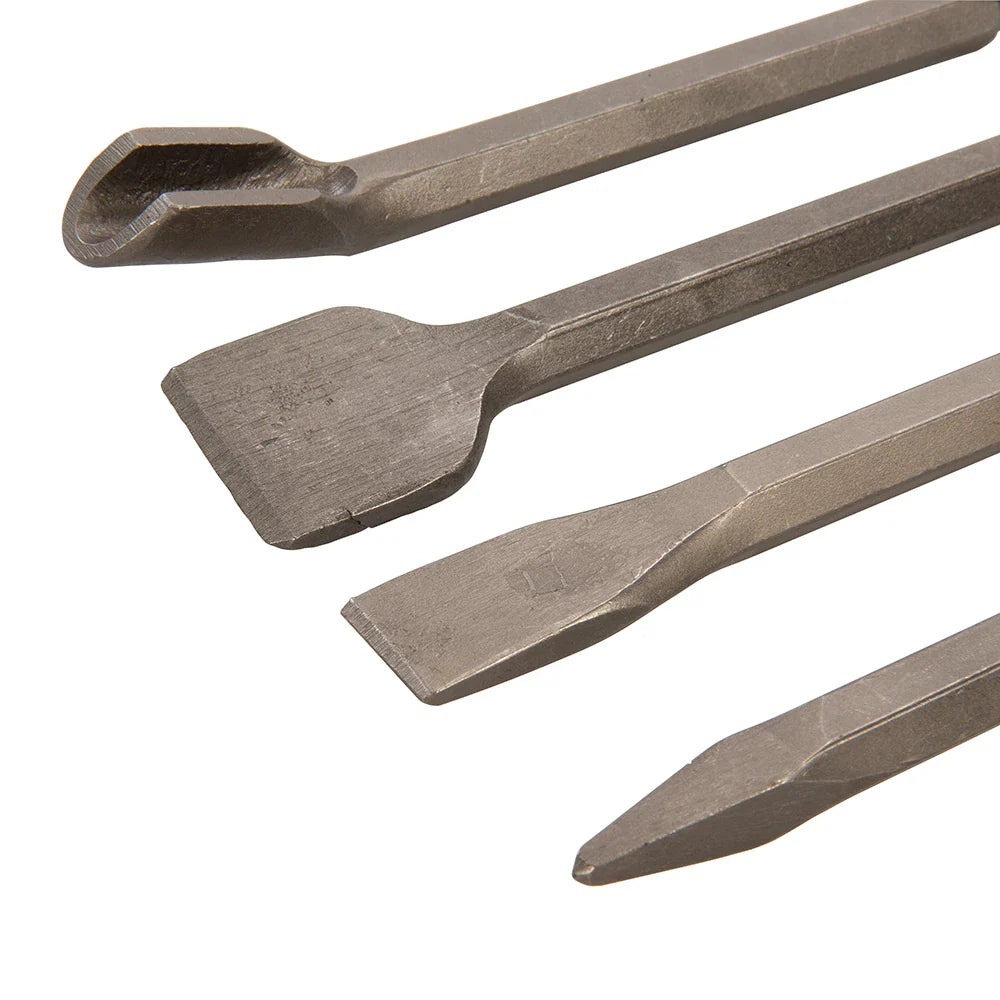 GMC SDS Plus Chisel Set 4 Piece Hardened Steel for Masonry Brick Concrete