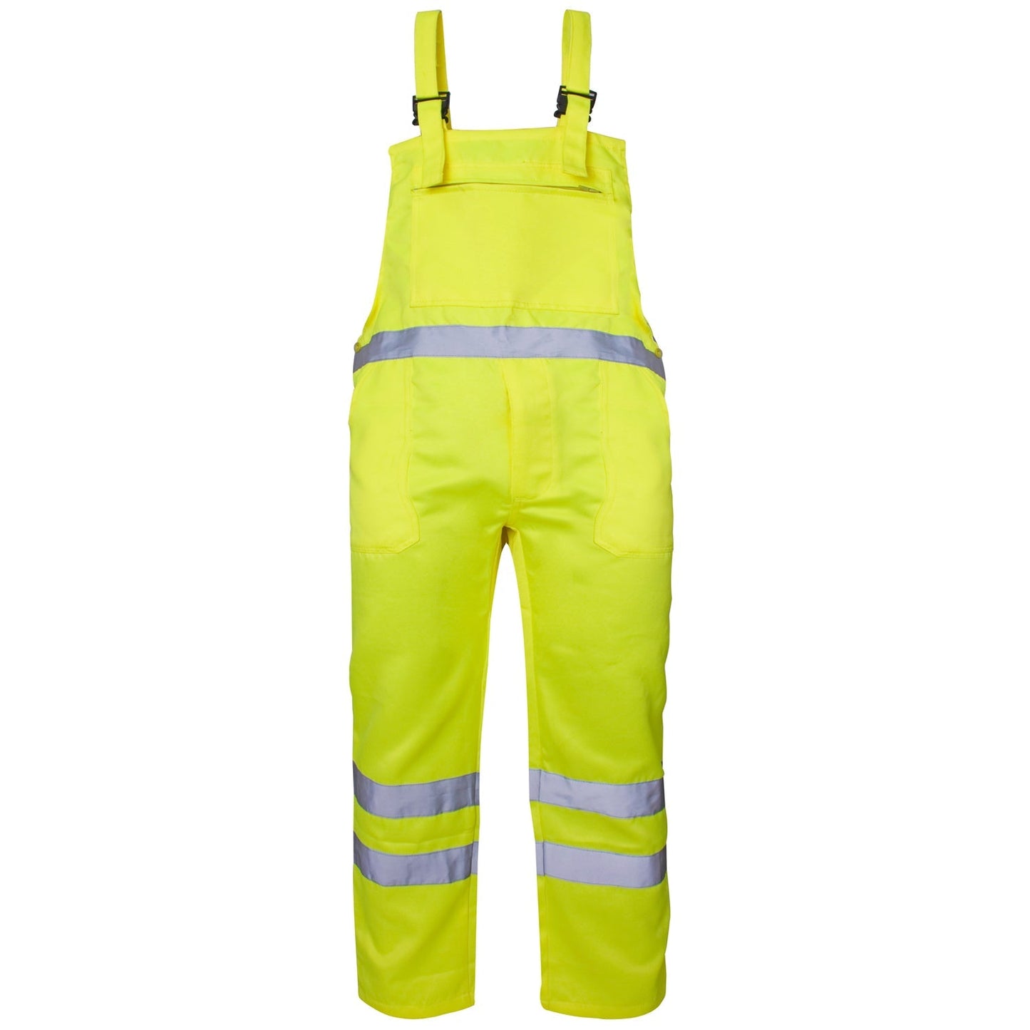 Supertouch Hi Vis Yellow Polycotton Bib Trousers with Pockets Adjustable Straps