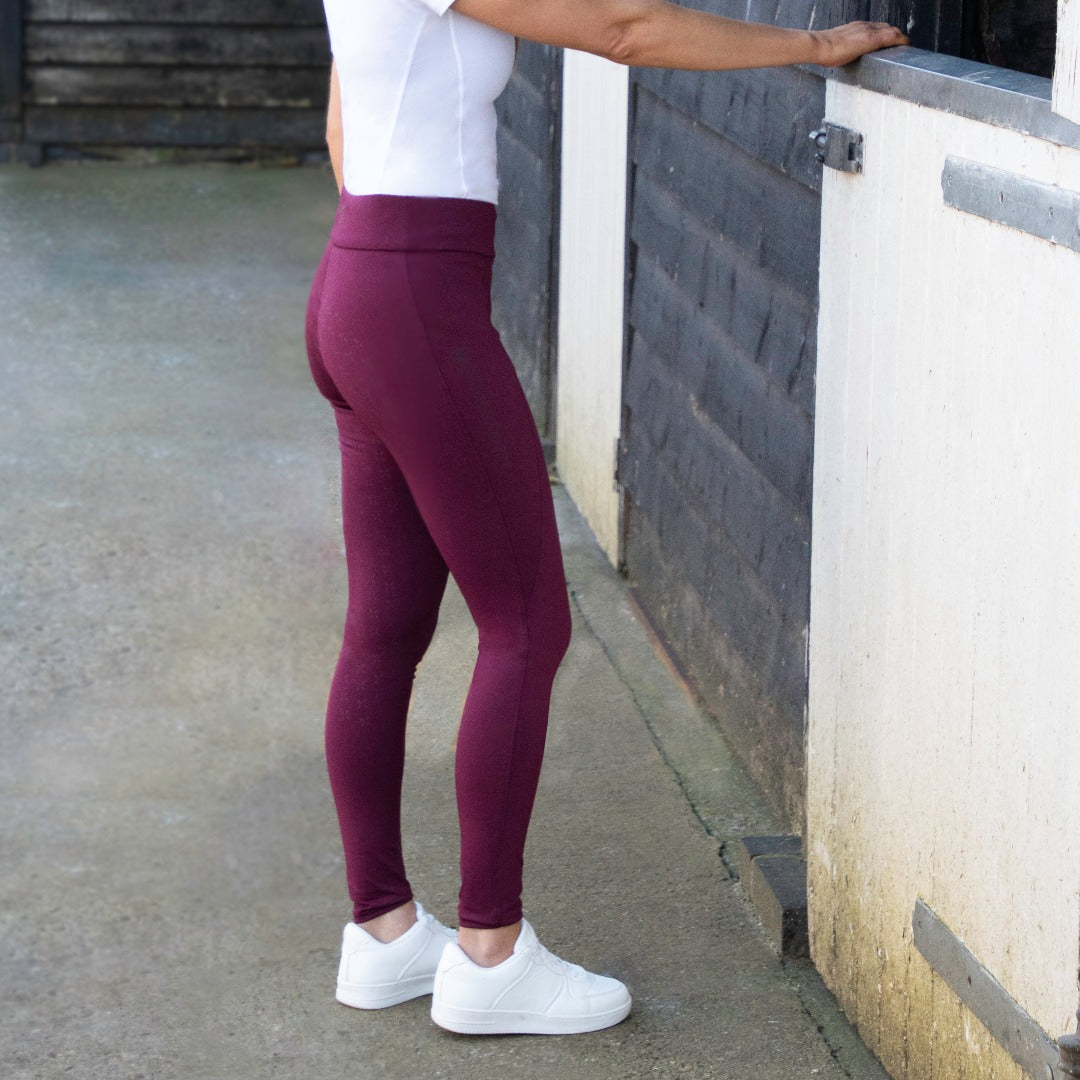 HY Equestrian Ladies Melton Riding Tights with Silicone Grip and Pocket