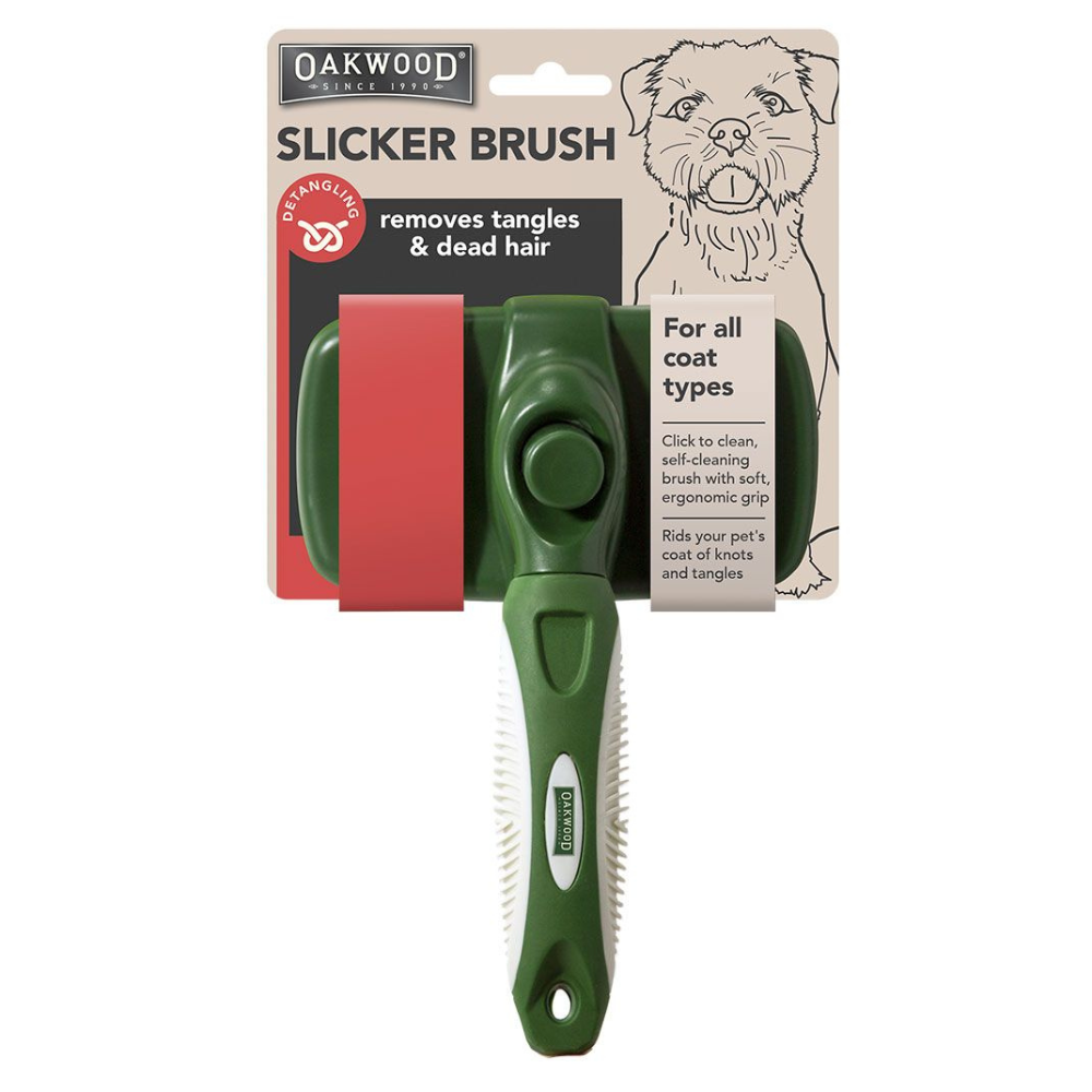 Oakwood Detangling Slicker Brush for Dogs and Cats Short Wiry Coats