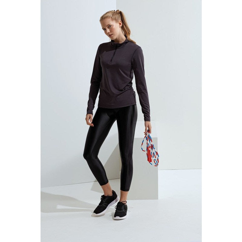 Women's TriDri Recycled Long Sleeve Â¼ Zip Top Brushed Inner Gym Layering