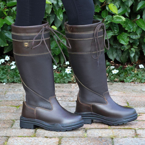 HY Equestrian Tideswell Childrens Country Boot S Waterproof Leather Outdoor