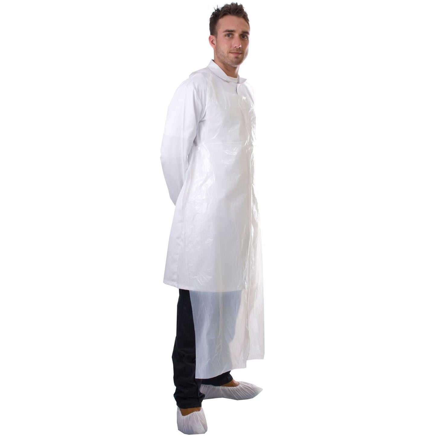 Supertouch 100 Micron PE Apron Blue 76x122cm Flat Pack 100 Units Food Safe