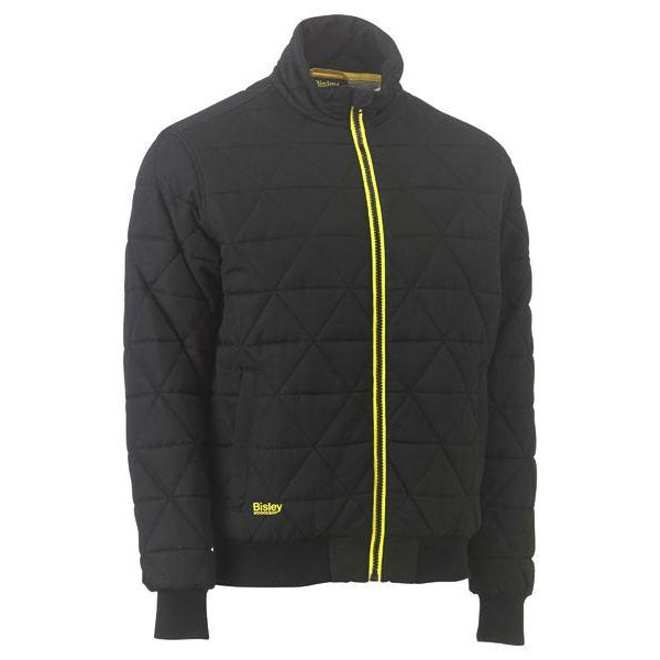 Bisley Sherpa Lined Quilted Bomber Jacket Long Sleeve Multi-Pocket Warmth
