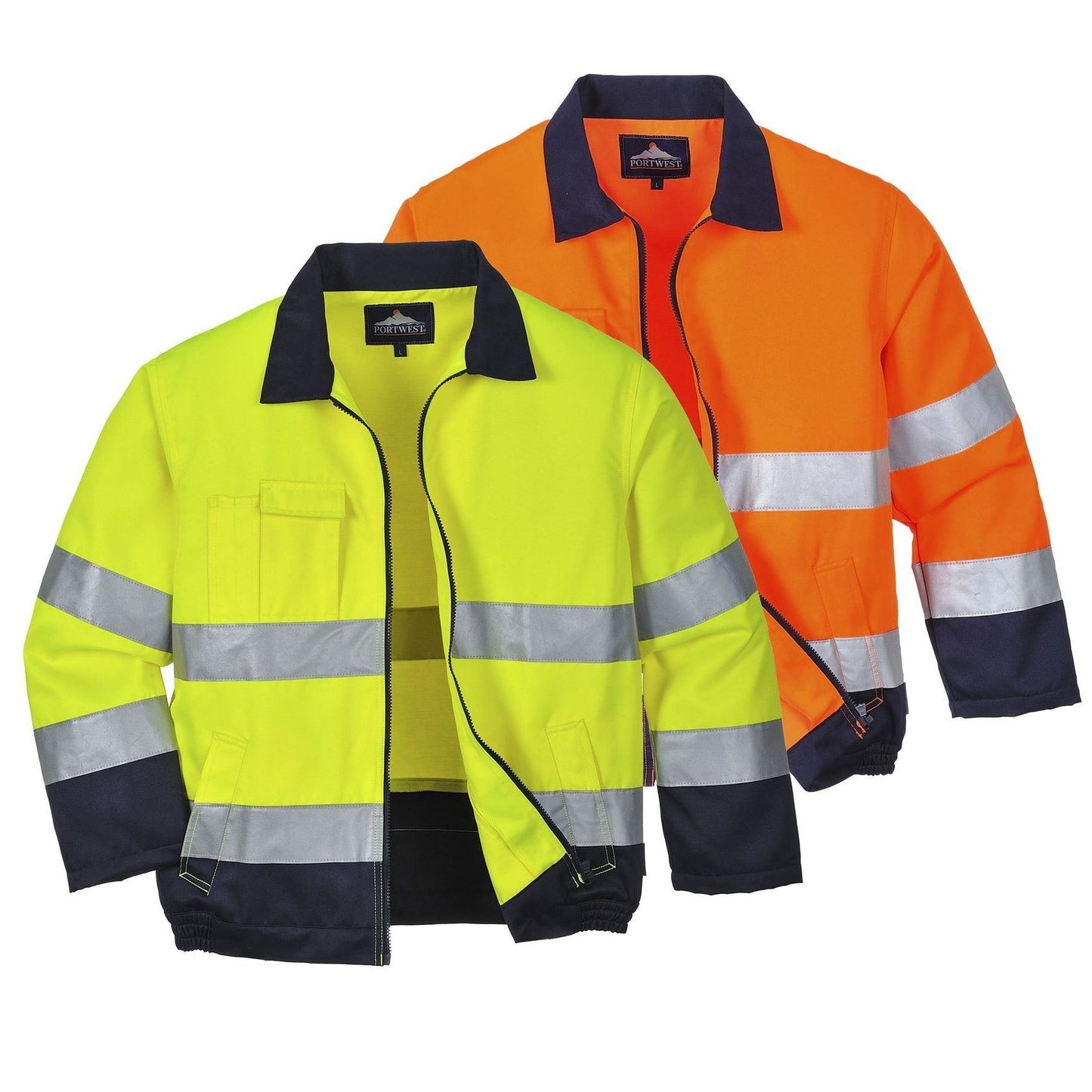 Portwest Madrid Hi-Vis Jacket EN ISO 20471 Class 3 Durable Polycotton 4 Pockets