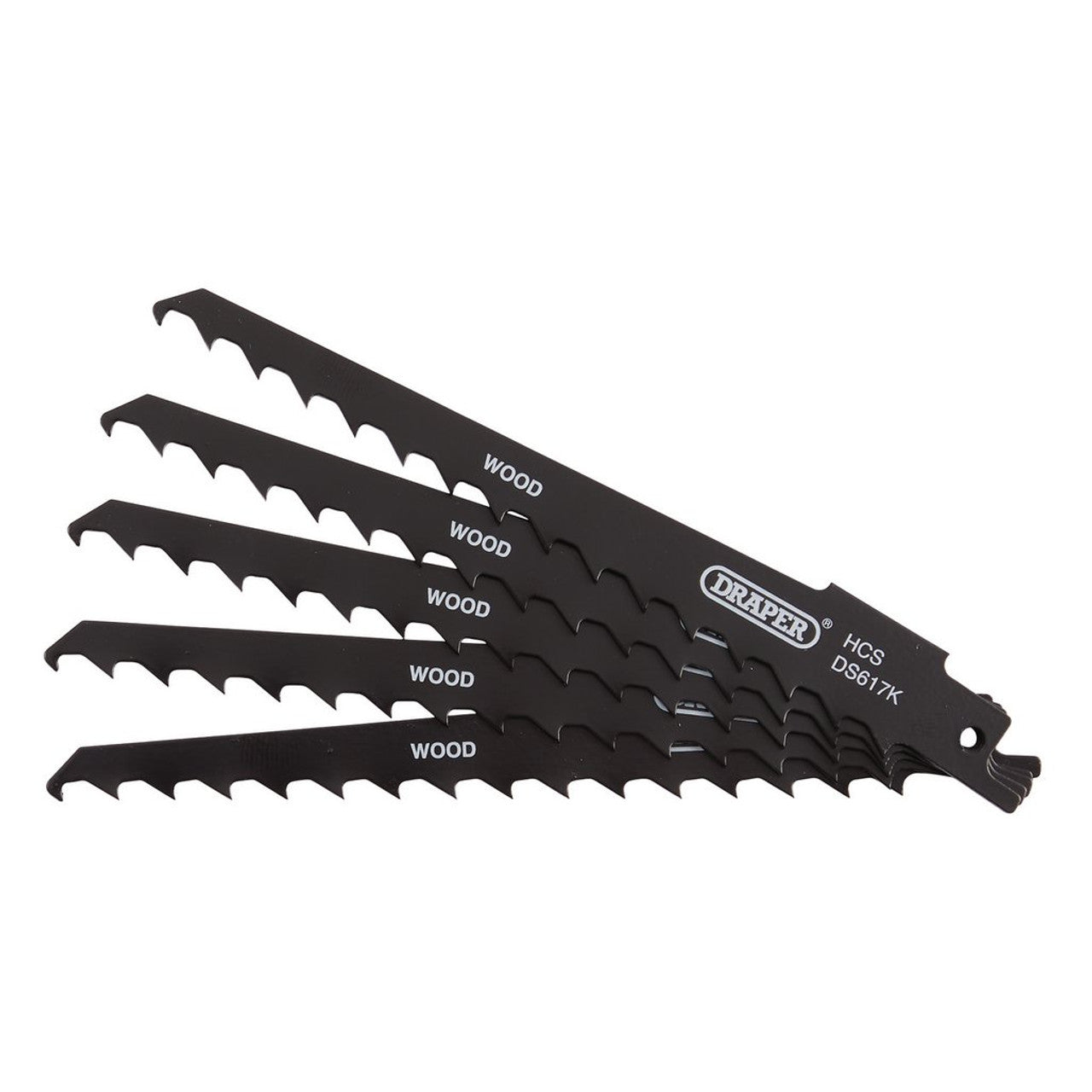 Draper Reciprocating Saw Blades for Wood & Plastic Cutting 150mm 3tpi Pack of 5