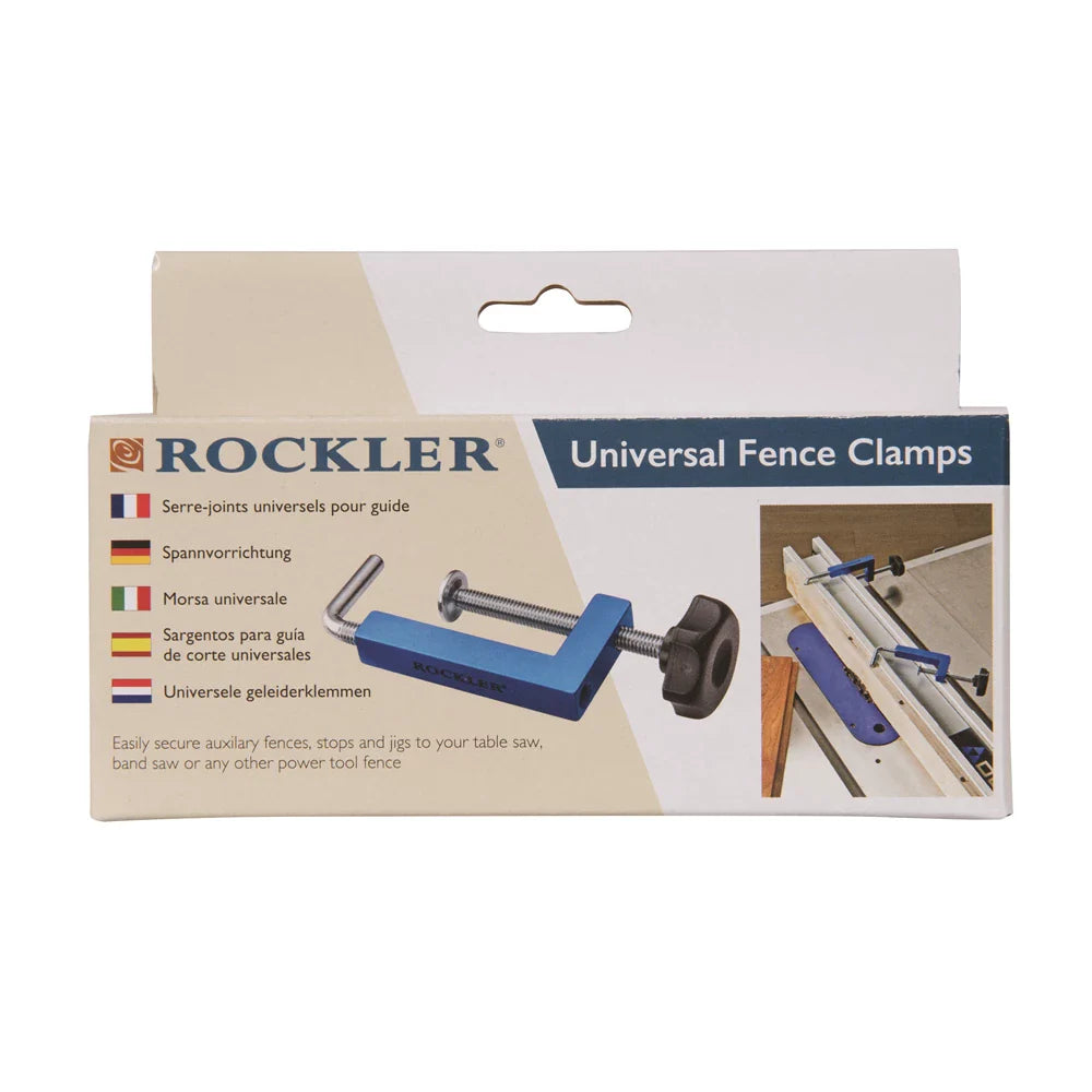 Rockler Universal Fence Clamps 2 Pack Aluminium Steel Adjustable 12.4-146mm
