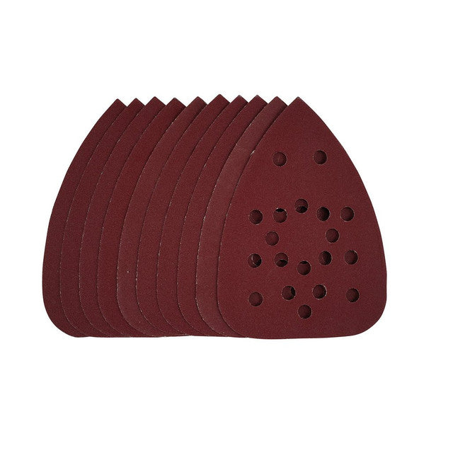 Draper 140mm Detail Sanding Sheets 240 Grit Hook and Loop Pack of 10
