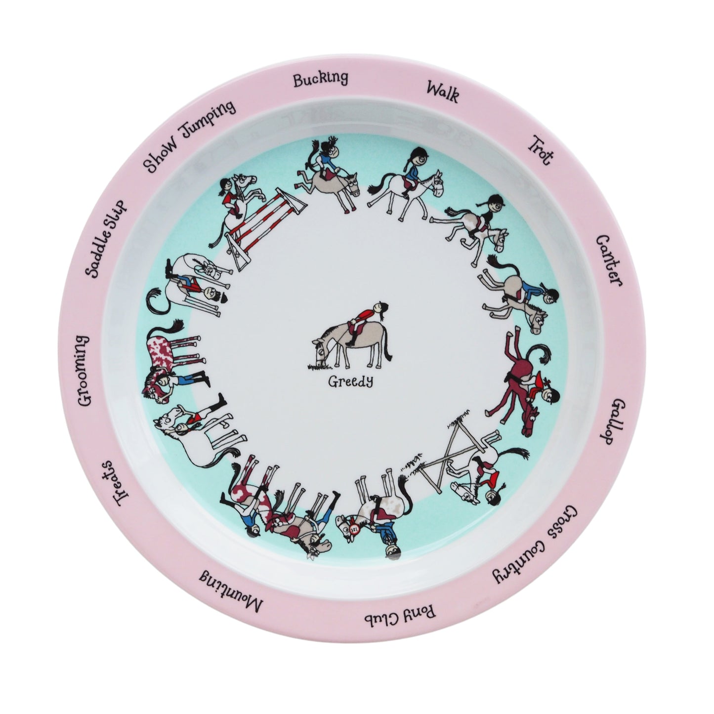 HY Tyrrell Katz Horse Plate By Equestrian Children's Tableware Melamine