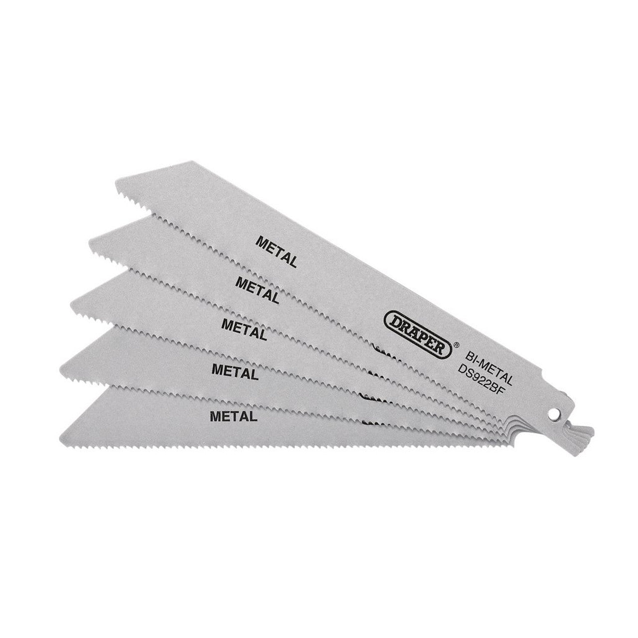 Draper Bi-Metal Reciprocating Saw Blades 150mm 14tpi Pack of 5 for Metal Cutting