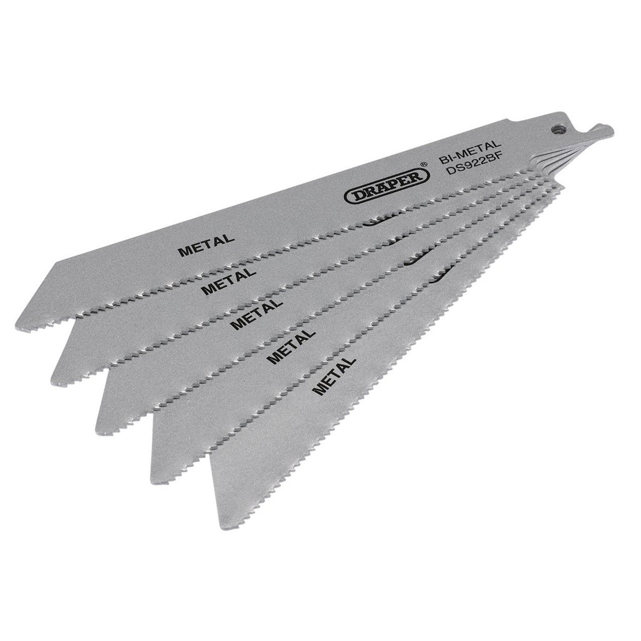 Draper Bi-Metal Reciprocating Saw Blades 150mm 14tpi Pack of 5 for Metal Cutting