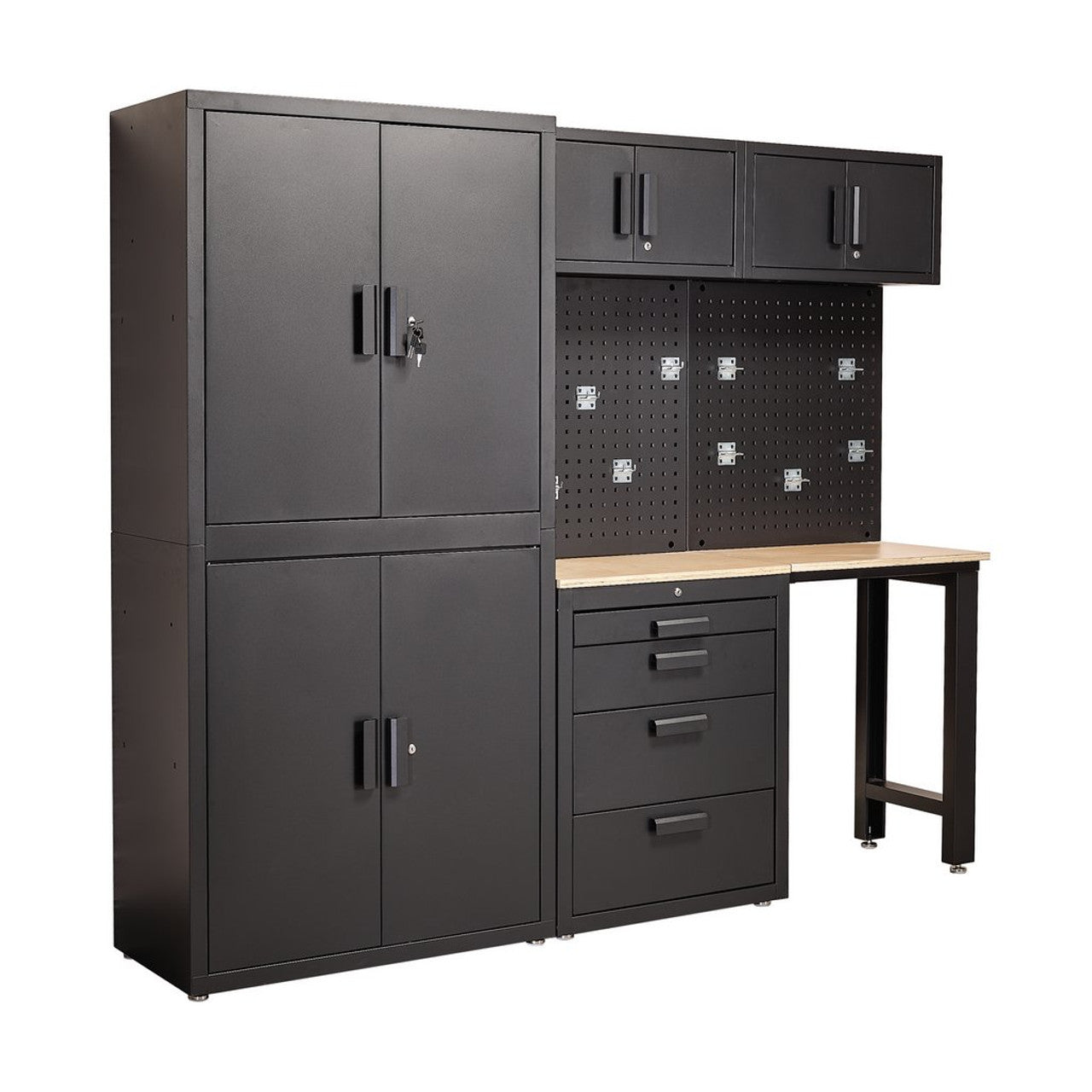 Draper Tools Garage Workstation with Lockable Cabinets and Adjustable Feet