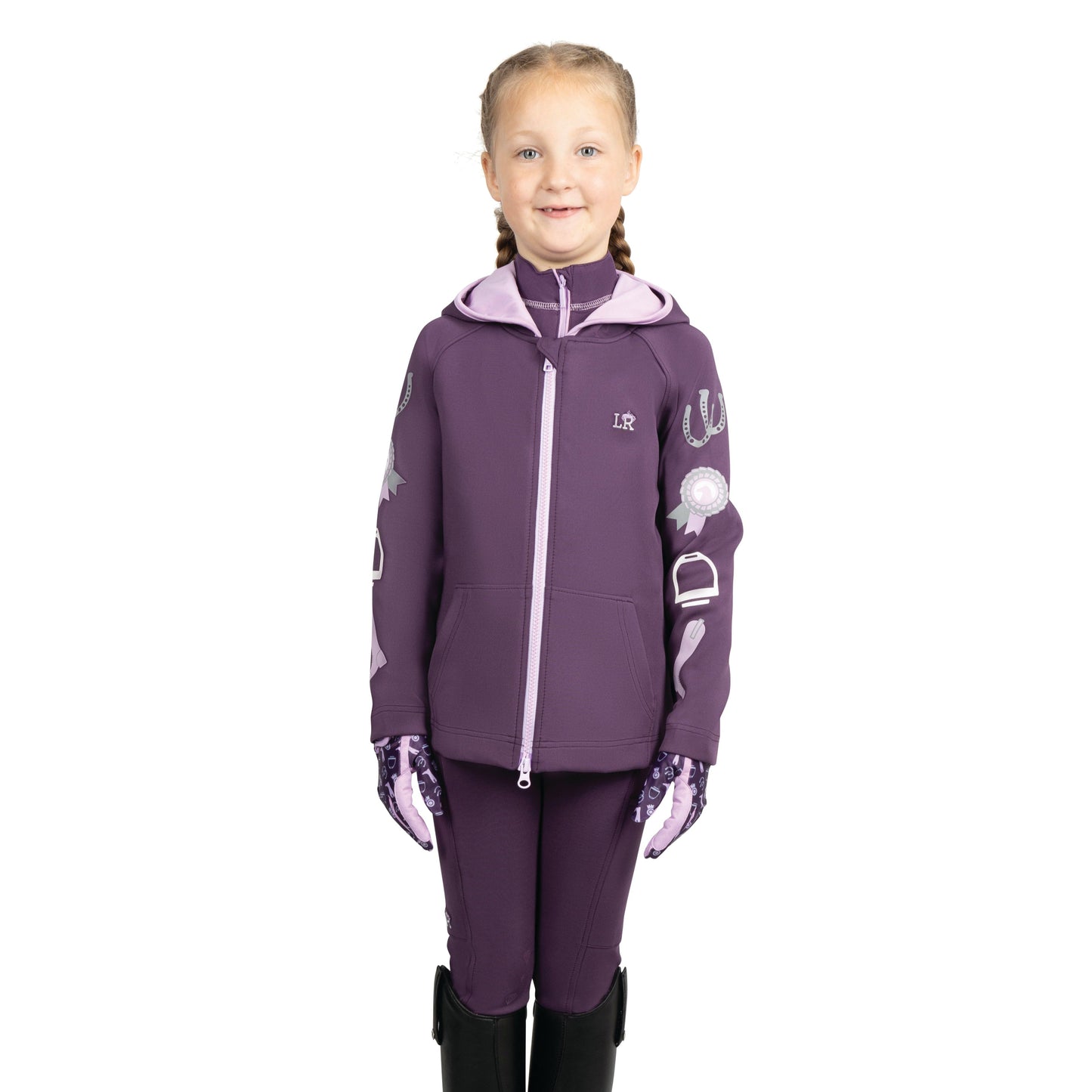 Little Rider Giddy Up Gymkhana Zip Jacket By Equestrian Kids Windproof Hooded
