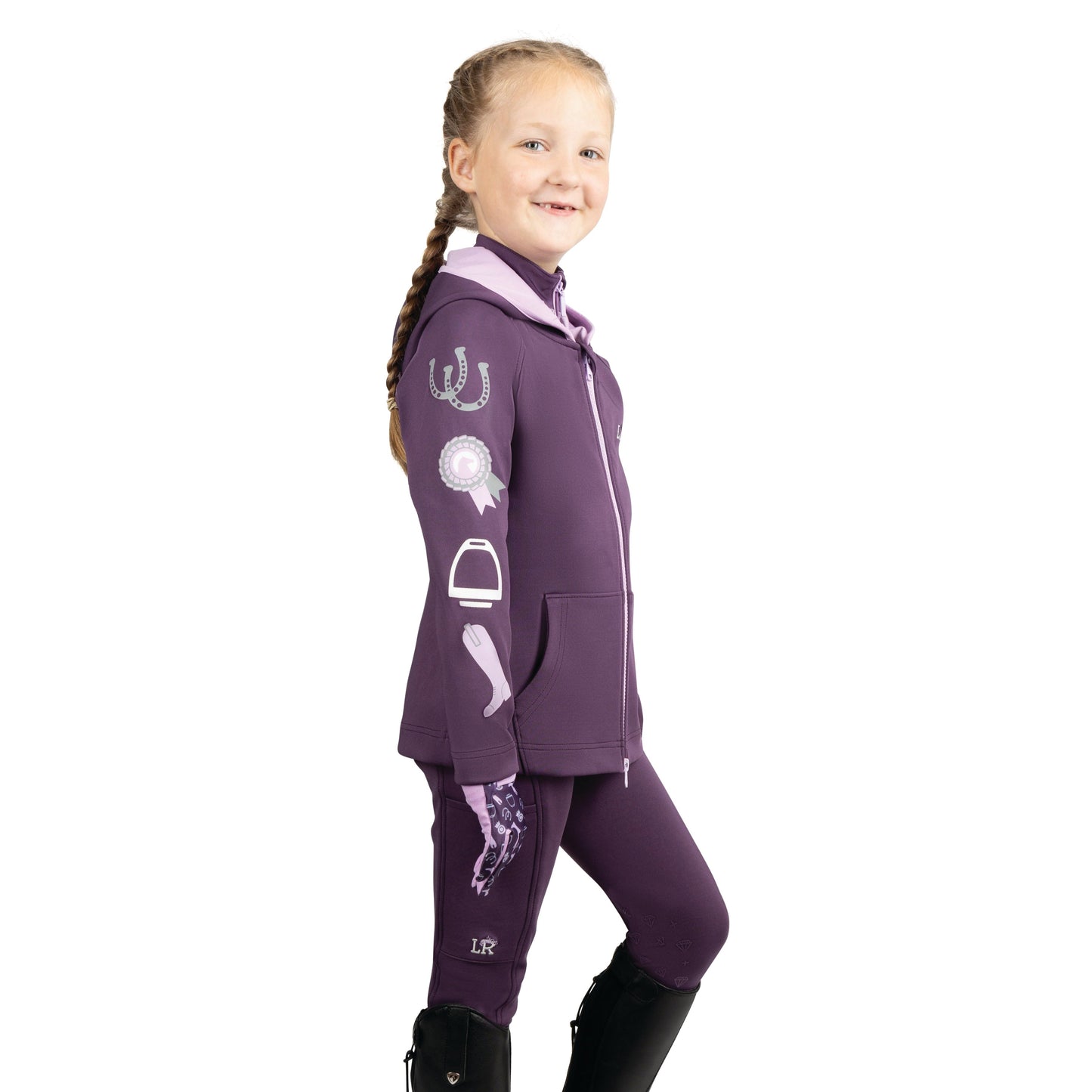 Little Rider Giddy Up Gymkhana Zip Jacket By Equestrian Kids Windproof Hooded