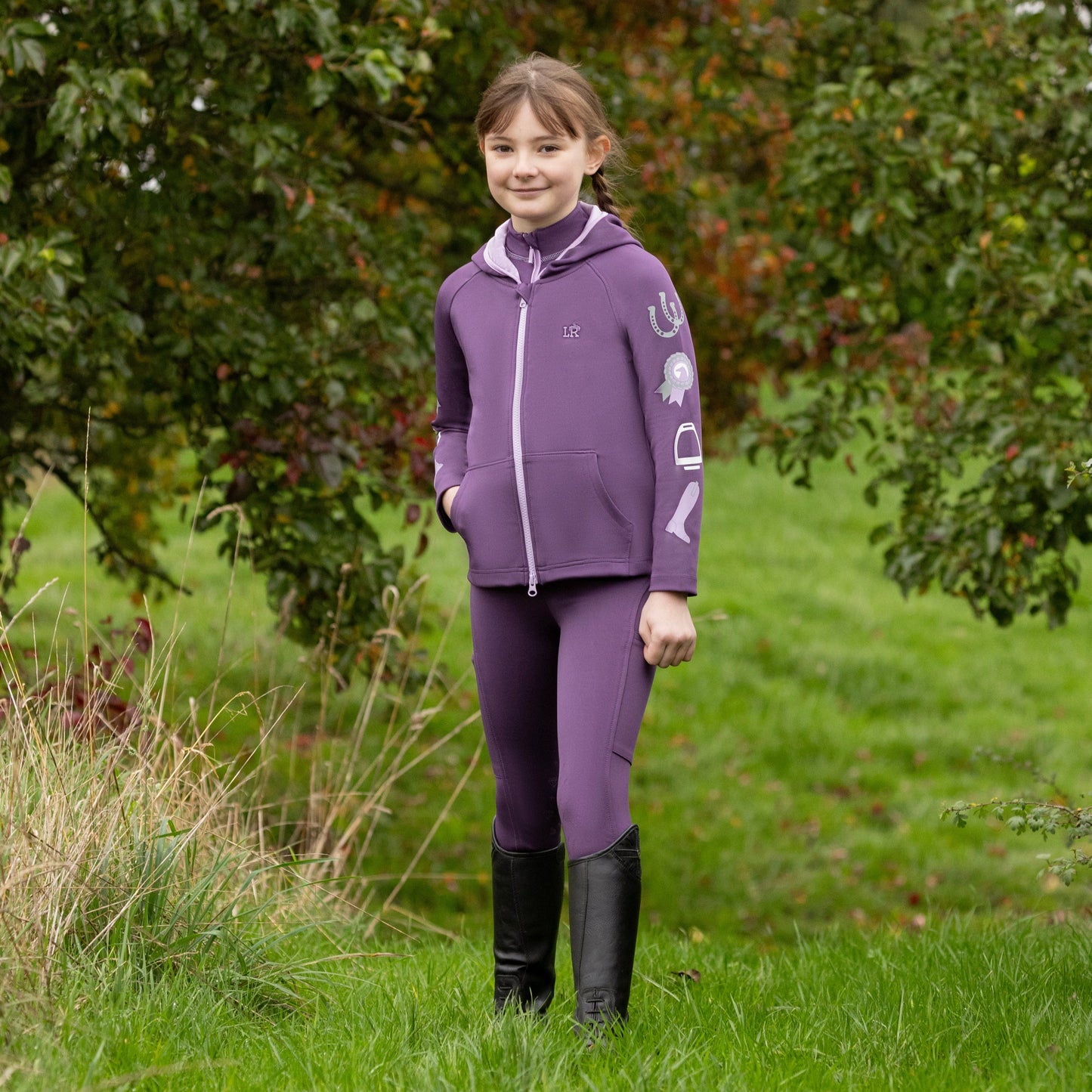 Little Rider Giddy Up Gymkhana Zip Jacket By Equestrian Kids Windproof Hooded